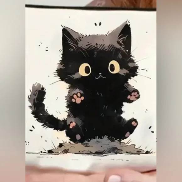 NEW Canvas makeup bag, gift bag zipper bag - Picture 2 of 2